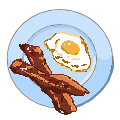 bacon and eggs on a plate